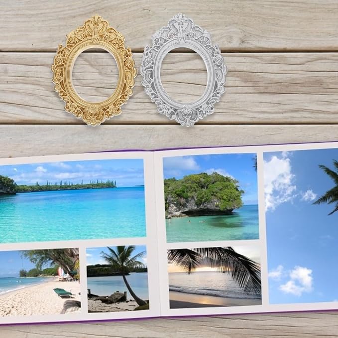 BESTOYARD 12Pcs Mini Picture Frames, Vintage Gold Resin Frames for Crafts | Baroque Oval Miniature Photo Frame Set, 2.75 x 2.04 Inch Tiny Decor for Phone Cases, Jewelry Making and Tabletop Displays - Image 7