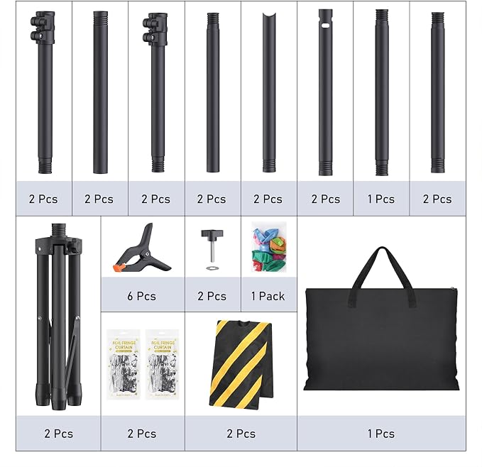 Backdrop Stand Kit - 6 Widths, 10x7.5ft Adjustable Background Stand for Parties & Studio Photography - Image 9