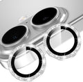 YWXTW Camera Lens Protector for iPhone 17, Individual Bling Glitter Metal Ring Tempered Glass Camera Screen Protector for iPhone 17 Accessories, Case Friendly (Glitter Silver) by YWXTW