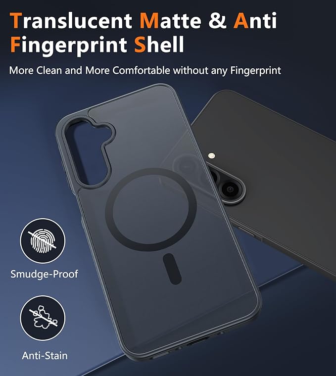 FNTCASE for Galaxy A26 5G Phone Case, Fit for Magsafe, Screen Protector | Translucent Matte, 14FT Military Grade Drop Protection, Slim Shockproof Protective, for Samsung A 26 4G Cover, Black - Image 5