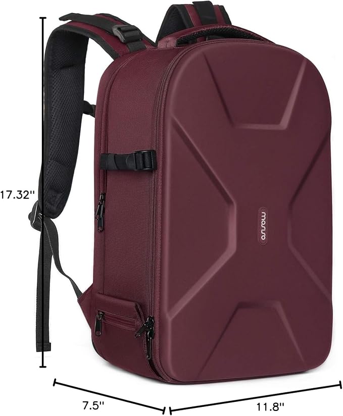 MOSISO Camera Backpack, DSLR/SLR/Mirrorless Photography Camera Bag | 15-16 inch Waterproof Hardshell Case with Tripod Holder&Laptop Compartment Compatible with Canon/Nikon/Sony, Wine Red - Image 9