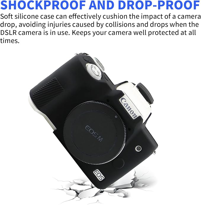 Easy Hood Camera Case for Canon EOS M50/M50 Mark II Digital Camera Black | Soft Silicone Case Cover, Anti-Scratch, Dustproof, Shockproof, Slim Fit, Lightweight, Easy to Install & Clean - Image 4
