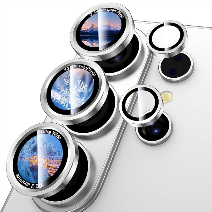 Uyiton for Samsung Galaxy S26 Ultra Camera Lens Protector, Unique Design | Case-Friendly, Ultra-Thin, Military-Grade Sapphire Glass with Aluminum Metal Rear Camera Screen Cover, White - Image 8