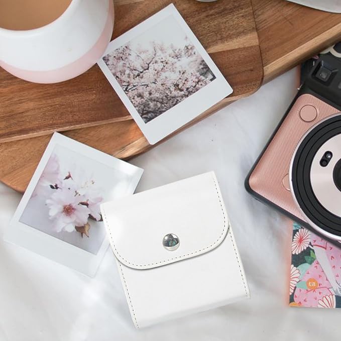 CAIYOULE Square Photo Pouch for Fujifilm Instax SQ Films, White | PU Picture Holder Case for Fujifilm Instax SQ1/40/20/10/6/SP-3 2.9x3.4" Film, Photo Storage Pocket, Can hold 50+ SQ Photos - Image 4