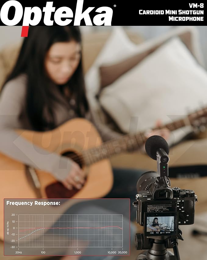 Opteka 3.5mm Cardioid Mini-Shotgun Hot Shoe Microphone for Mirrorless Cameras, DSLRs, and Camcorders with Windscreen, Fuzzy Dead Cat, Pouch - Image 2