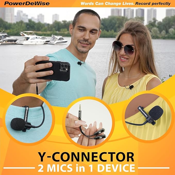 Dual Lavalier Microphone Set for iPhone, Android & Camera – Professional Clip-On Lapel Microphones for Interviews, Podcasting, YouTube, Video Recording, Vlogging & Online Teaching - Image 2
