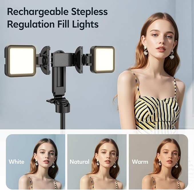 14.5" Mini Magnetic Tripod for iPhone with Light, Selfie Stick with Remote for MagSafe, Portable Pocket Size Selfie Stick, Small/Compact Cell Phone Tripod Stand for Recording, Travel Vlogging-Black - Image 3