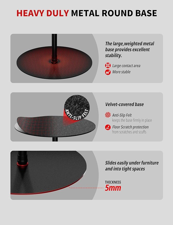 iFootage RB-A500 Heavy Duty Round Base Light Stand 79" Monopod | Telescoping Monopod with 22lbs/10kg Load Capacity, Space-Saving Tripod Alternative for Camera Video Light LED Panel Streaming - Image 7