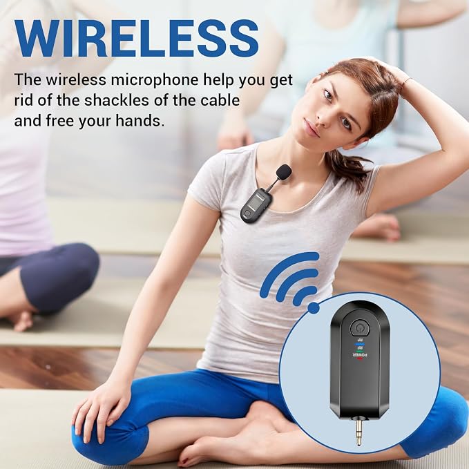 Depusheng 2.4G Wireless Microphone Headset,Lavalier and Handheld Mic 160ft Range,with 1/8''&1/4'' Plug for PA System,Voice Amplifier - Image 2