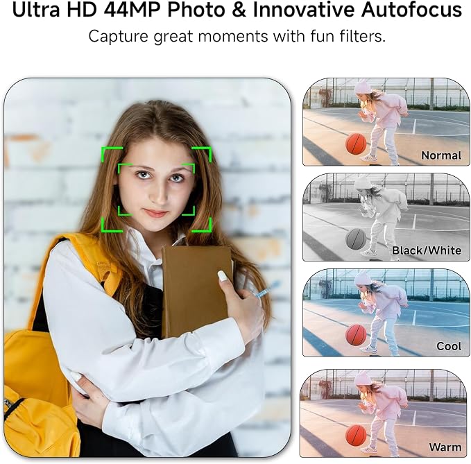 Digital Camera, 2026 4K Autofocus Digital Cameras for Teens, Silver Point and Shoot Camera for Kids with 16X Zoom, 64GB SD Card, Compact Small for Boys Girls Teens Kids Gift - Image 3