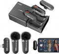 SYNCO P2SL Wireless Lavalier Microphone for iPhone, Dual Lapel Mic with Noise Reduction, 9 Voice Effects, Charging Case, Plug & Play Mini Microphone for YouTube, Vlog & Live Streaming by SYNCO