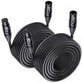 Cable Matters 2-Pack Premium XLR to XLR Cable, Microphone Cable, M-F, 50ft | Mic Cable, Male to Female, 21 AWG Oxygen-Free Copper (OFC), Black by CableMatters