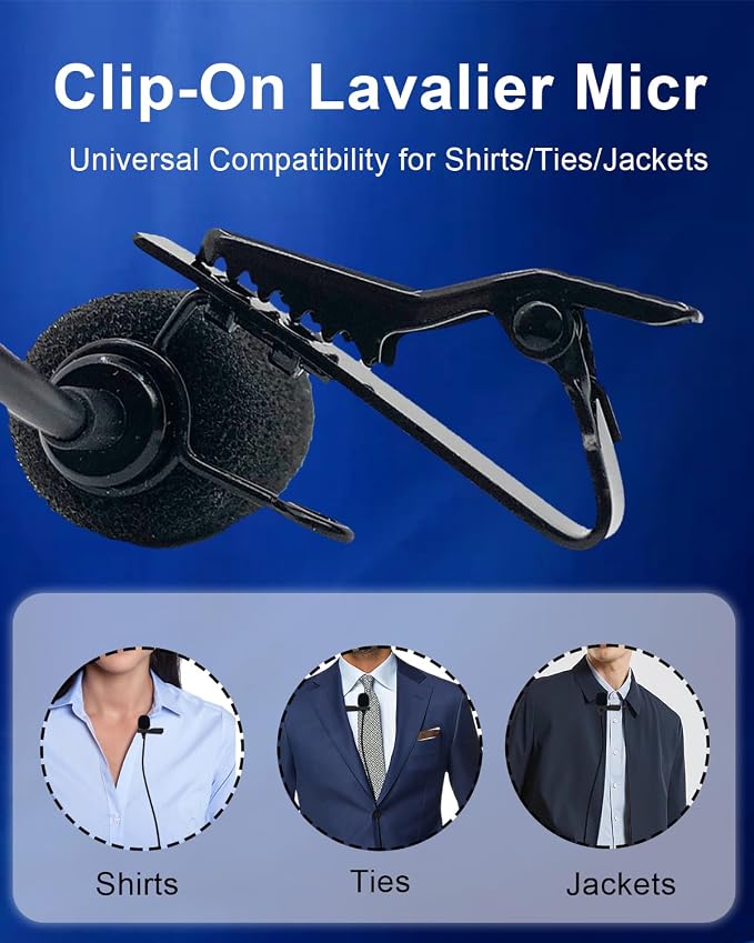 Lavalier Lapel Microphone Omidirectional Condenser Microphone for DJI Mic 2,Mic for Rode Wireless GO 2 / II Transmitters(Standard 3.5mm TRS Plug for DJI and for Rode) - Image 4