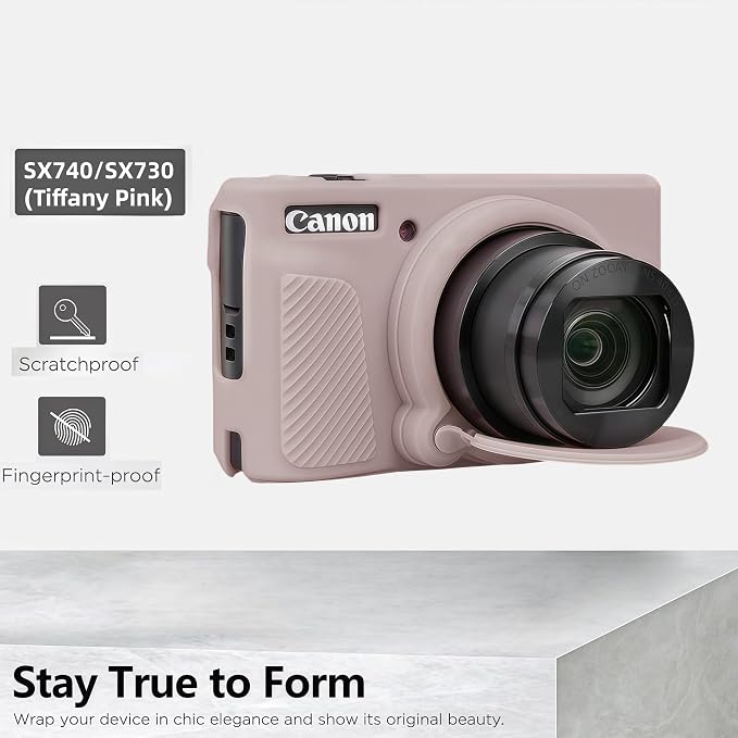 Camera Case for Canon PowerShot SX740/ SX730 Digital Camera, SX740 HS Case | Soft Silicone Protective Case Removable Lens Cover, Comes with 2 Screen Protectors and 1 Wrist Strap.(Tiffany Pink) - Image 7