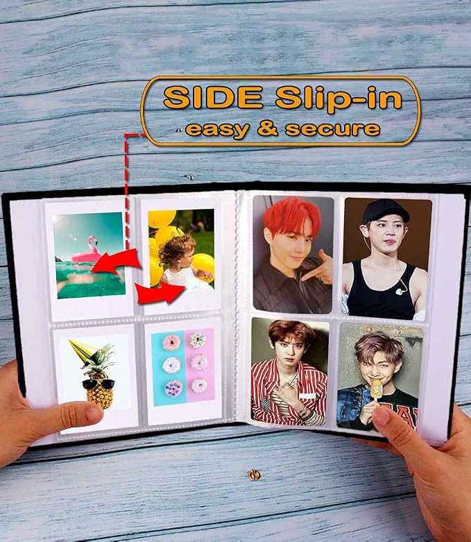 GPIRAL Mini Photo Album 208 Vertical Photos - Linen 2x3 Photo Album Compatible with K-pop Photocards, Fujifilm Instax Mini Film 7s 8 9 11, Polaroid Snap/PIC 300, HP Sprocket, Zip Printer, Dark Green - Image 3