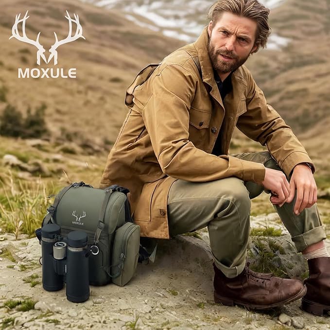 MOXULE Binocular Harness Chest Pack: Bino Case with Rangefinder Pocket | Silent magnetic lid, one-handed access, rain cover, MOLLE webbing for hunting hiking bird watching - Image 6