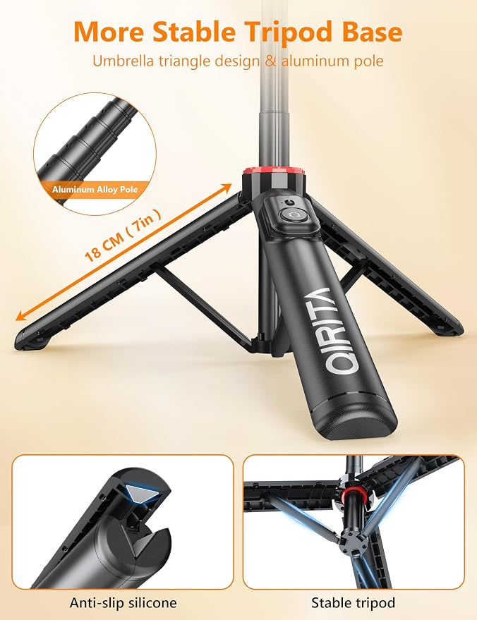 Selfie Stick Phone Tripod with Remote, 51" Aluminum Phone Stand for Cell Phone, 360° Rotation Portable Selfie Stick Tripod for iPhone 15/14 Pro Max/14 Pro/14/13 Pro, Android - Image 4