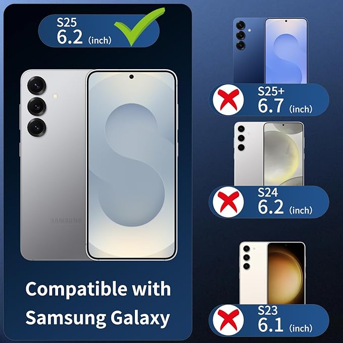 3 Pack Camera Lens Protector for Samsung Galaxy S25, Tempered Glass Camera Protector Lens Cover, Ultra HD, 9H Hardness, Anti-Scratch, Case Friendly, Easy to Install [No Affect on Night Shots] - Image 2
