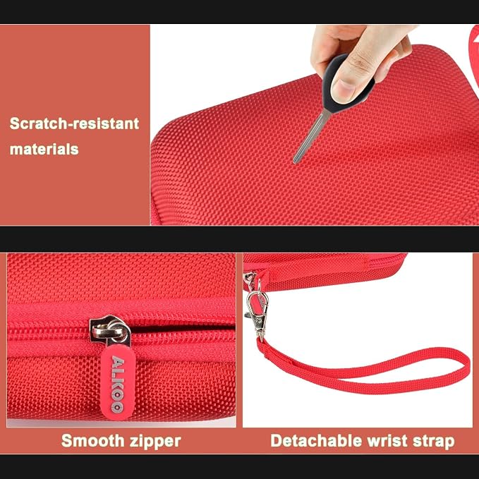 ALKOO Digital Camera Case for CAMKORY, Camera Pouch for KODAK Pixpro -Red | for Lecran/for VAHOIALD Point and Shoot Camera, Hard Carrying Case with Mesh Pocket, Compact for Vlogging, Travel and Storage - Image 4