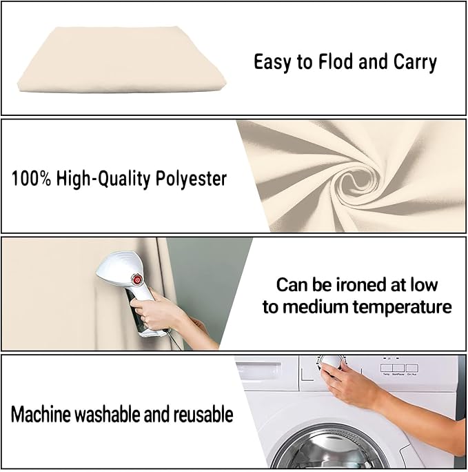 Cream Photography Backdrop for Photoshoot, Fabric 5x7ft | Polyester Studio Photo Backgrounds, Non Reflective, Easy to Hang, for Portrait Shoot, Product, Party Decor, Video Creation - Image 7