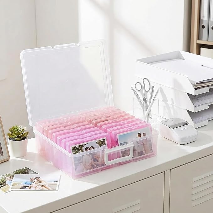novelinks Photo Storage Boxes with Handle, Photo Organizers and Storage | 1Pack Color, Photo Albums 4x6 Pictures, Photo Cases, Classroom Organization, Index Card Box, Photo Card Holder, Seed Storage - Image 7