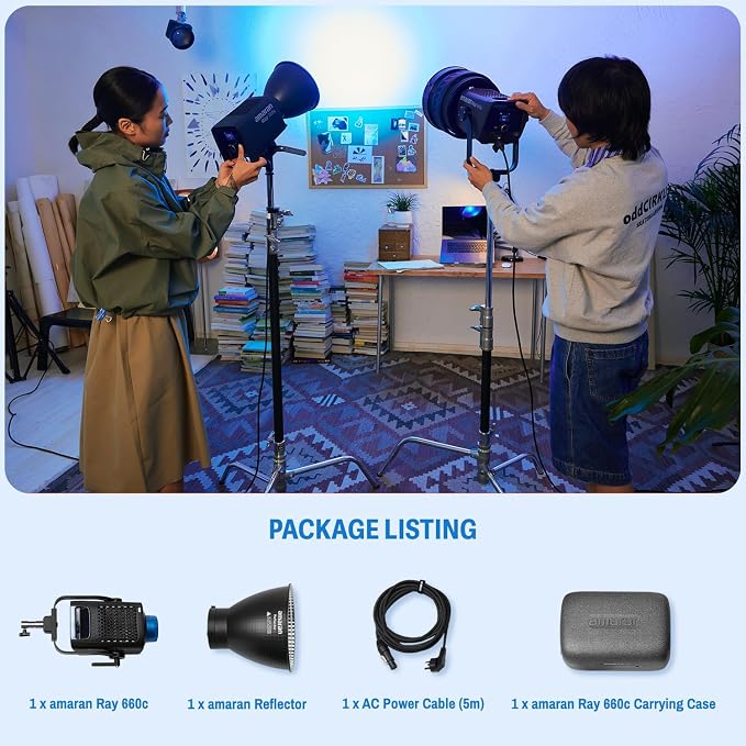 amaran Ray 660c RGB LED Video Light 660W APP/DMX Control 12 Effects | 1,800-20,000K Continuous Output Lighting, Bowens Mount Portable Light for Photography, Studio,Video Recording (Ray 660c) - Image 7