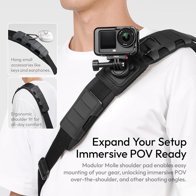 ULANZI U023 Camera Sling Bag 13L, 3-Point MOLLE Shoulder Yoke Crossbody Bag | Removable EVA Padded Insert, Water-Resistant Camera Bag for Mirrorless DSLR, 14 Inch Laptop,Tripod & POV Action Cam Video - Image 3