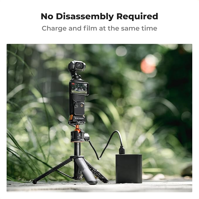 K&F CONCEPT Charging Adapter Base | Compatible with Osmo Pocket 3, Type-C Charging Dock Fit Arca-Swiss Standard, 1/4 Screw/Folding Finger, Aluminum Alloy, PP20 - Image 5