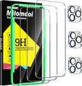 Milomdoi Screen Protector for iPhone 15 Pro Max,Tempered Glass | 3+3 Pack, 9H+ Hardness, Camera Lens Protector, Military Grade Shatterproof, Easy Installation, No Bubbles, Case Friendly by Milomdoi