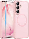 FNTCASE for Samsung Galaxy S26 Case, Fit for Magsafe, with Screen Protector | Full Camera Protection, Translucent Matte, 14FT Military Grade Drop Proof, Shockproof Protective Phone Cover, Light Pink by FNTCASE