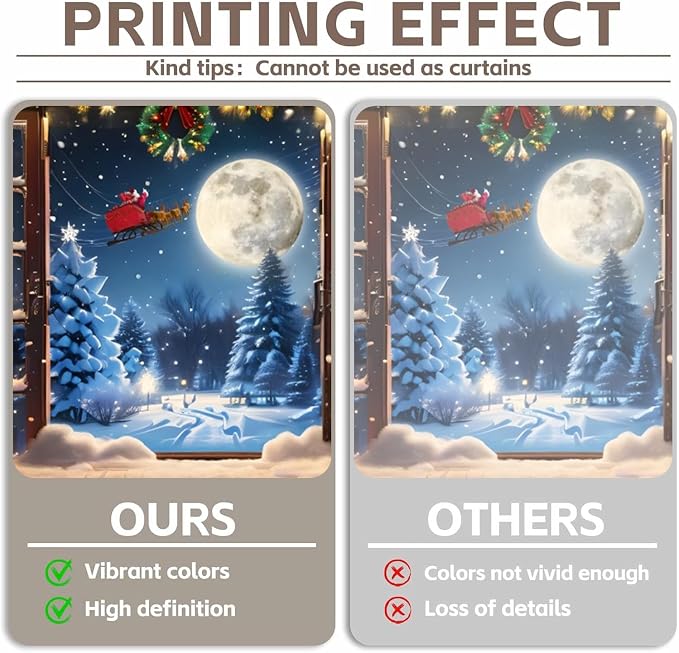 Christmas Backdrop 7x5ft Winter Full Moon Snow Pine Trees Forest Santa Claus Background Snowman Xmas Tree Party Decors Photo Booth Props - Image 3