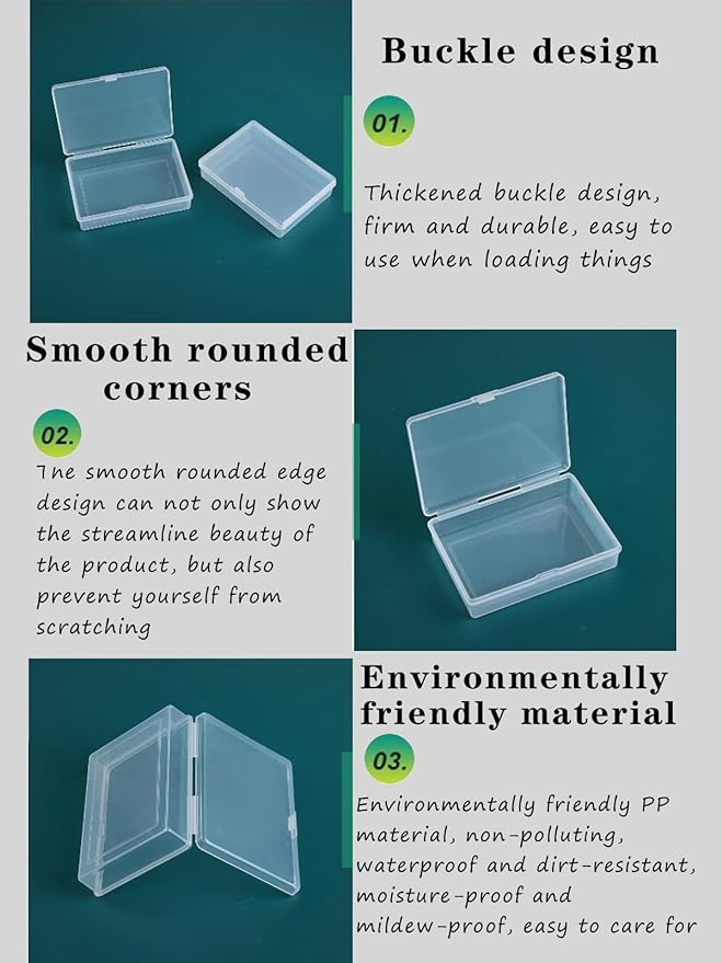 Clear Plastic Playing Card Boxes Snaps Closed Poker Gaming Playing Card Deck Cases Holder Plastic Storage Box Clear Trading Card Box Card Storage Organizer for Bank Business Card (24Pcs) - Image 5