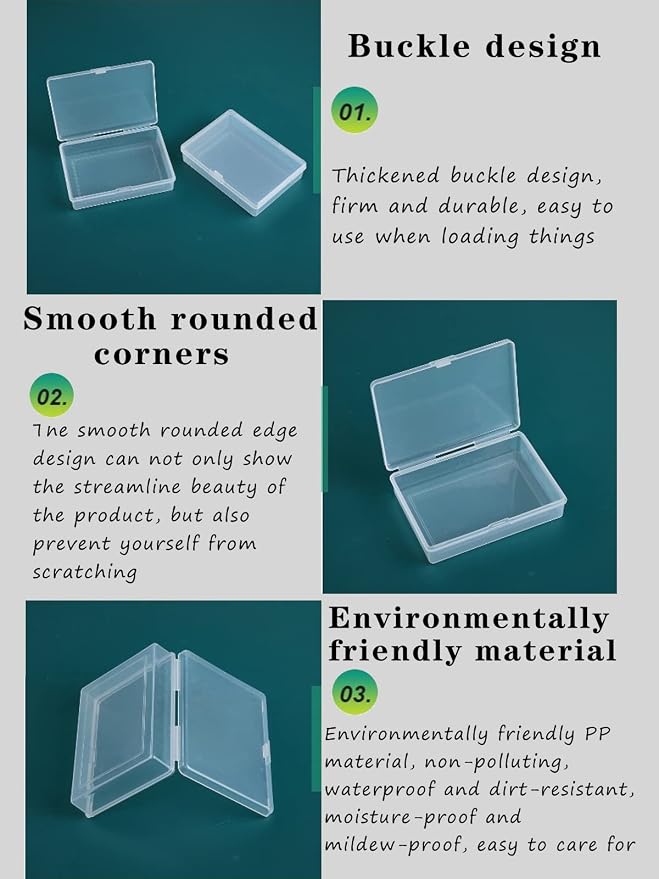 Clear Plastic Playing Card Boxes Snaps Closed Poker Gaming Playing Card Deck Cases Holder Plastic Storage Box Clear Trading Card Box Card Storage Organizer for Bank Business Card (10Pcs) - Image 5