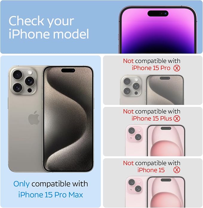3 Pack Privacy Screen Protector for iPhone 15 Pro Max+3 Pack Camera Lens Protector with Tempered Glass, Touch Sensitive and Case Friendly (iP-15 pro max) - Image 2