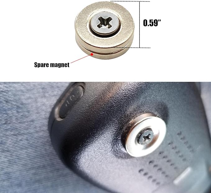 Magnetic Radio Mic Holder CB Mic Mount for 07-24 Wrangler JK JL JT | Fits Original CB Microphone Screws,Magnetic Holder Design,Adhesive Base Installation,Secure Mic Hold During Off-Road Driving - Image 2