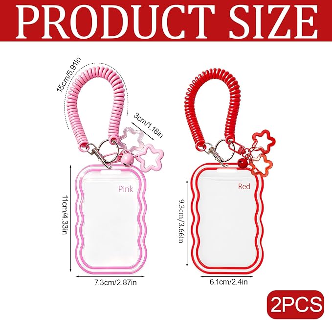 2 Pack Cute Photocard Holder Keychain,Kpop Photo Card Holder | Creative Photo Protector Keychain Accessories for Bus Card, Daily Display & Travel Decorations Gifts - Image 2