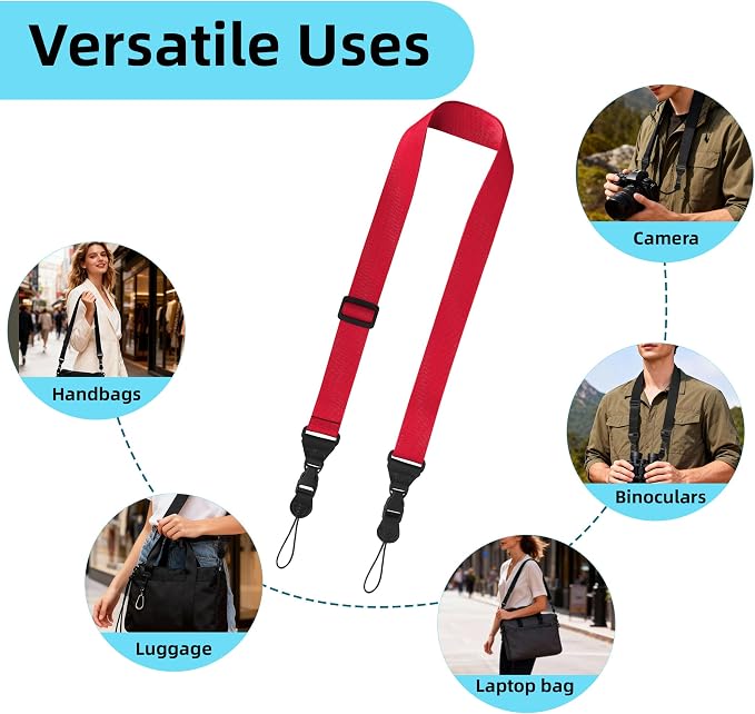 3 Pack Adjustable Shoulder Strap, iPad Strap Nylon Neck Lanyard (Red) - Image 8