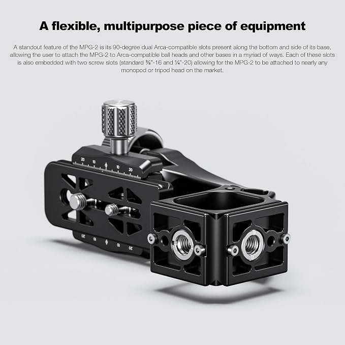 Leofoto Camera Gimbal Head, Professional Gimbal Tripod Head, 3/8" and 1/4" Mounting Hole with Arca-Swiss Quick-Release Plate for Outdoor Video/Wildlife Photography, Max Load to 22 kg/48.5lb (MPG-02) - Image 4