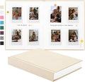 Instax Mini Photo Album with Writing Space, Linen Cover, Beige | Compatible with 2x3 inch & Polaroid Pictures, 112 Recessed Clear Pockets, Wedding Guest Book and Family Memories by Unknown