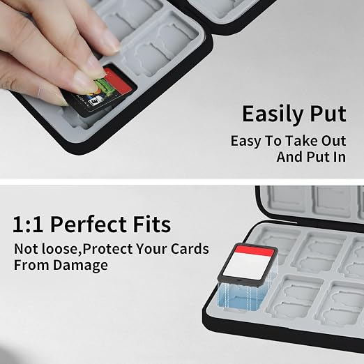 PERFECTSIGHT Switch Game Card Case, Switch 2 Game Holder Cartridge Case | Cute Flower Book Game Card Holder, 24 Game Cards Slots, 48 Micro SD Card Slots, Magnetic Closure, Hard Shell, Soft Lining - Image 3