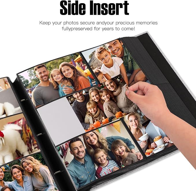 Extra Large Capacity 4x6 Photo Album, Holds 1000 Photos, Gray | Linen Hardcover, Horizontal & Vertical 4x6 Pockets, Removable Acid-Free Pages, Front Display Window, Family, Wedding & Travel - Image 5