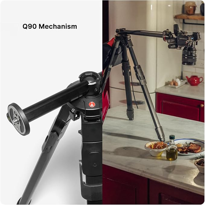 Manfrotto ONE Photo, Aluminum Tripod, 26.4 lbs Load, 90° Horizontal Column, XTEND Legs Fast Setup, Sliding Center Column, Modular Feet, Professional Photo Tripod for DSLR & Mirrorless Cameras - Image 5