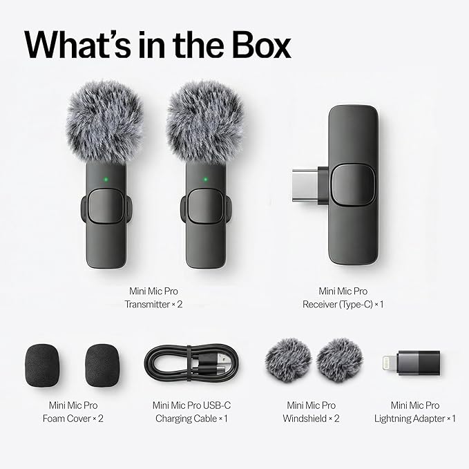 Mini Mic Pro (Latest Model – #1 Microphone for iPhone & Android, Wireless Mini Microphone, Clear Voice, Noise Cancelling, Lavalier Mic for TikTok, YouTube & Interviews - Image 6