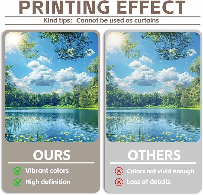 Fabric 8x6ft Lake Natural Scenery Backdrop River Camp Banner | Mountain Forest Tree Blue Sky Bokeh Photography Background, Picnic Hiking Party Decorations, Spring Outdoor Photo Props - Image 4
