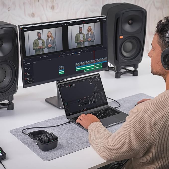 RØDE Wireless PRO Compact Wireless Microphone System with Timecode, 32-bit Float On-board Recording, 2 Lavalier Microphones and Smart Charge Case for Filmmaking and Content Creation | 32-bit Float On-board Recording, 2 Lavalier Microphones and Smart Ch... - Image 3