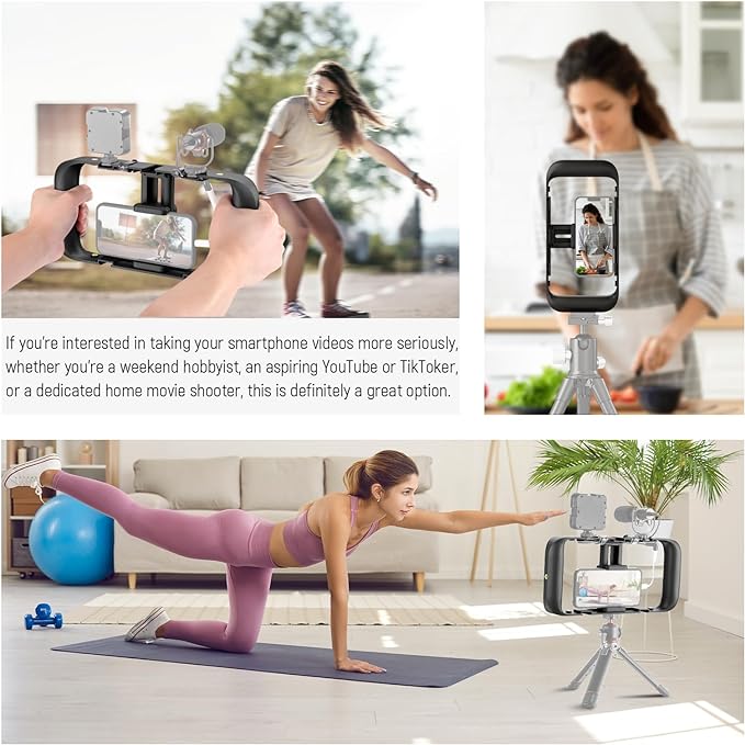 NEEWER Mobile Phone Video Rig, Mobile Phone Grip Stabiliser Cage | Cold Shoe, 1/4 Inch Thread, Video Recording Film Rig, Compatible with iPhone 16 15 Pro Max Plus 14 13 Mini X XS Max XR - Image 6