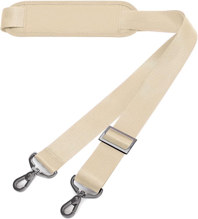 MOSISO 56 inch Shoulder Strap, Adjustable Soft Universal Non-Slip Strap | Thick Replacement Strap, Fit Padded with Metal Swivel Hooks for Laptop Shoulder Bag/Laptop Messenger Bag, Khaki by MOSISO