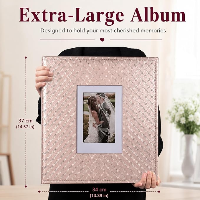 RECUTMS Photo Album 4x6 Pictures, 800 Pockets Large Capacity Picture Album | Acid-Free Black Pages, Leather Cover, Dual Horizontal/Vertical Pockets, Custom Photo Cover, Perfect for Wedding, Family&Trave - Image 8