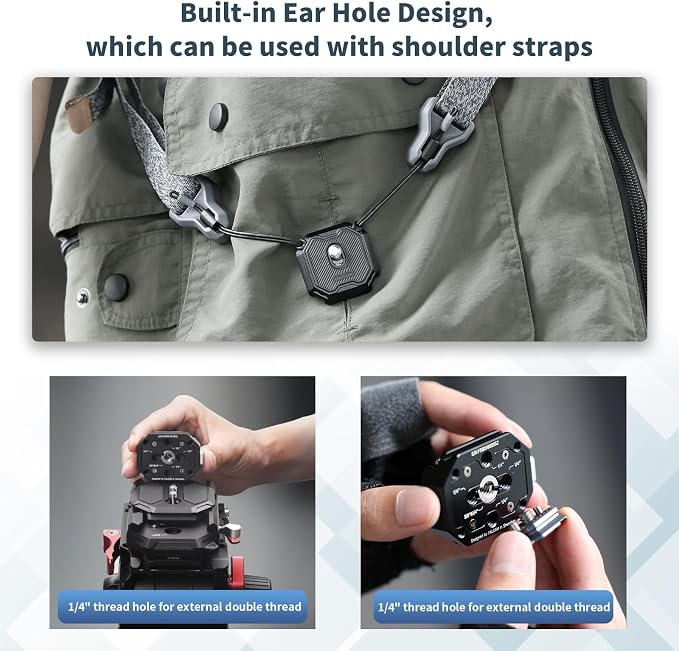 ULANZI F38 Multi-Hole Camera Quick Release Plate Kit | 1/4" to 3/8" Mount Quick Release System QR Plate Camera Tripod Mount Adapter for Sony Canon Monopod DSLR Stabilizer Slider - Image 6