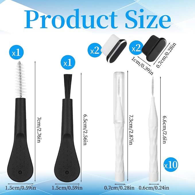 16 Pack Phone Charger Port Cleaner Kit, Anti-Clogging Mini Brushes Cleaner, Reusable Speaker Cleaning Tool, Multifunctional Mini Cleaning Dust Remover Tools for Phone Headphones Tablet Computer Camera - Image 3